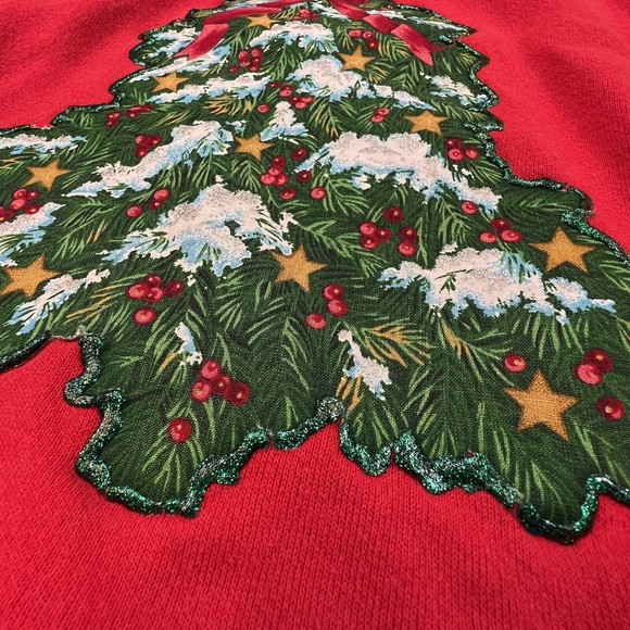 VTG Ugly Christmas Sweatshirt Hanes Her Way Size Large - Picture 5 of 9